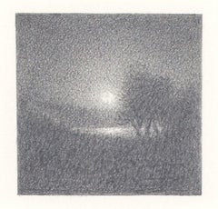 ""Light #104", Graphite miniature d'origine sur papier signée par Bill Teeple