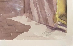 "A Little Street in Provence, " Watercolor on Paper signed by Julia Taylor