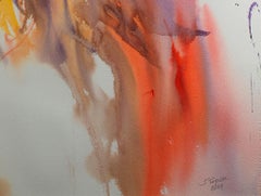 "Cocksure", Aquarell  Porträt eines selbstbewussten Hahnes, signiert von Julia Taylor