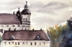 "Skolkloster Castle (Sweeden), " Watercolor on Paper landscape by Julia Taylor