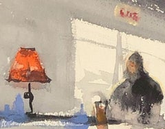 "Wausau Wednesday Night", acquerello su carta Interno di Julia Taylor
