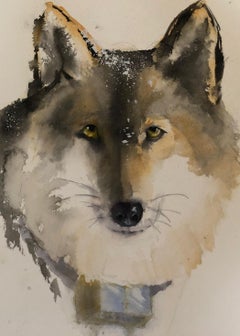 ""Wolf '06", Aquarell auf Papier, Wolfporträt von Julia Taylor