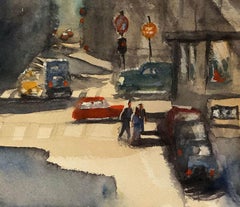 ""Stockholm Mitte des Julis (Schweden)" Aquarell auf Papier Stadtlandschaft von Julia Taylor