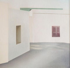 "Kritinia I, " Street View of White Houses Pastel on Paper by Elena Borstein