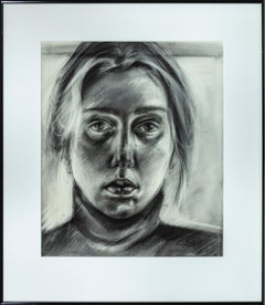 "Self-Portrait", Kohlezeichnung auf Papier von Carol Sternkopf