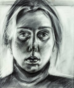 "Self-Portrait", Kohlezeichnung auf Papier von Carol Sternkopf