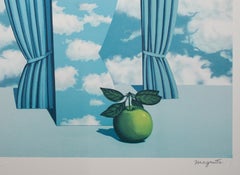 "Le Beau Monde (High Society), " Litho after Original Painting by Rene Magritte