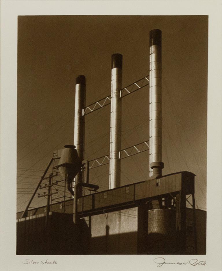 "Silver Stacks, " Black and White Photograph signed by James W. Porth