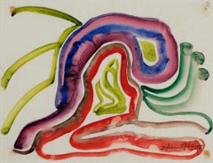 "Biomorphic Abstraction" original watercolor painting by Sylvia Spicuzza