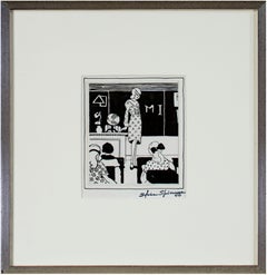 "Teacher (The Echo, Milwaukee Normal), dessin original à l'encre de Sylvia Spicuzza