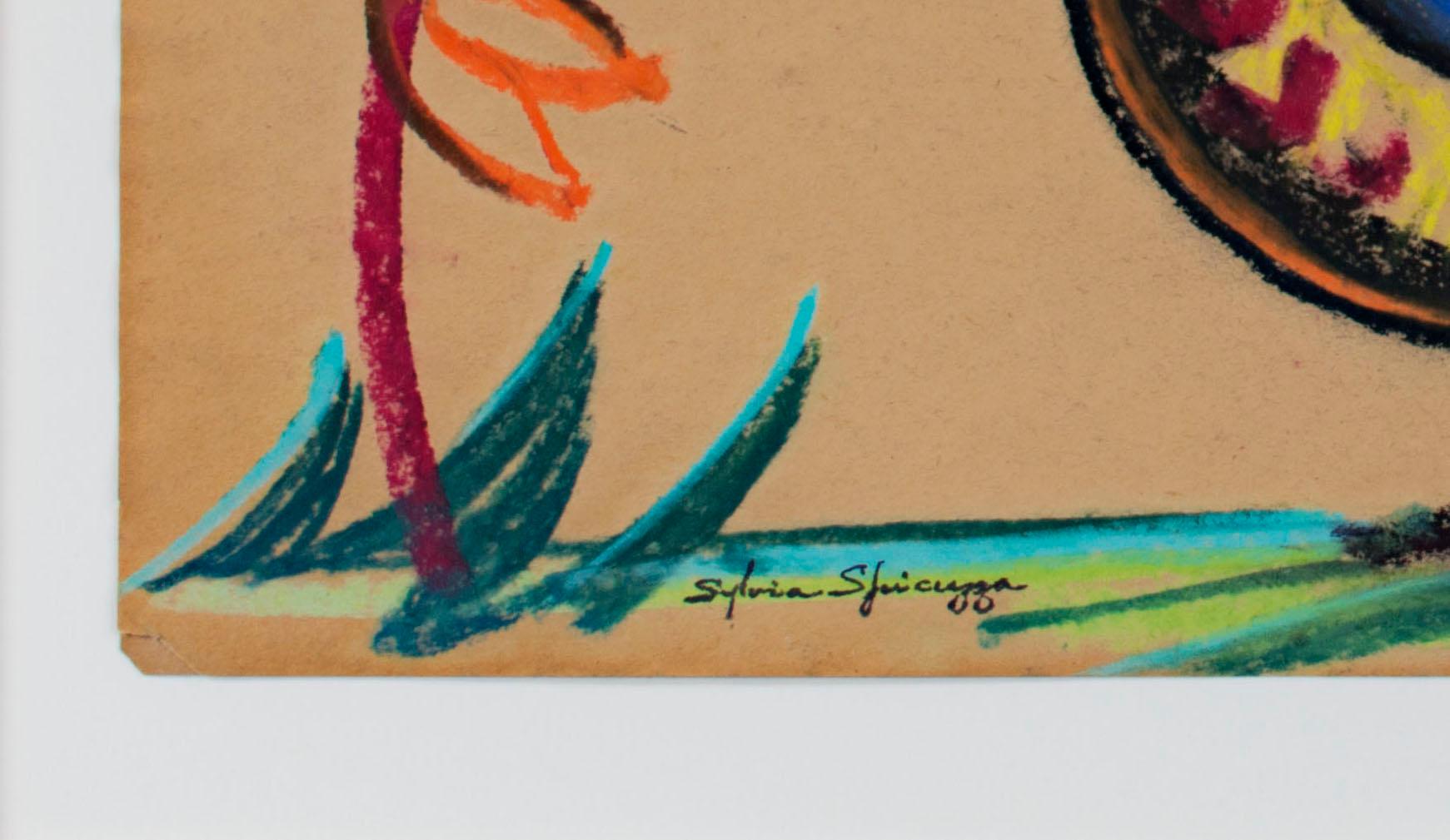 „Long Beaked Bird“ Original signierte Pastellzeichnung von Sylvia Spicuzza im Angebot 3