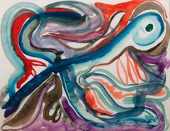 "Biomorphic Abstraction II" original watercolor painting by Sylvia Spicuzza