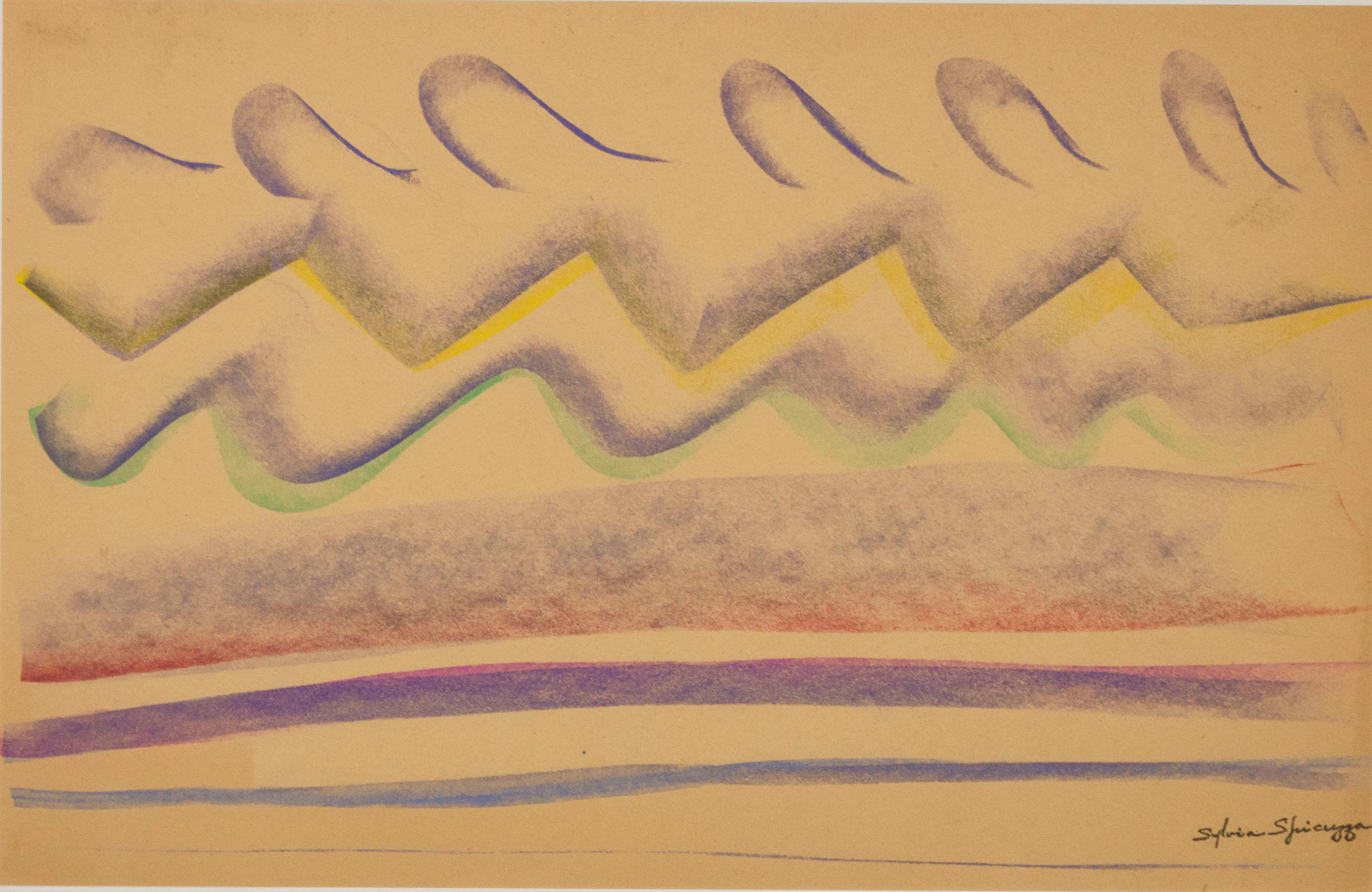 Original-Pastellzeichnung „Ebb and Flow“ von Sylvia Spicuzza