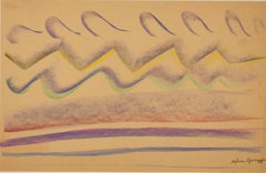 Vintage "Ebb and Flow" original pastel drawing by Sylvia Spicuzza