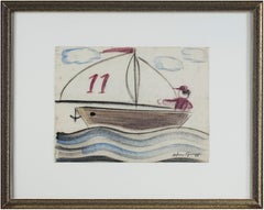 "Boy Sailing" original pastel drawing by Sylvia Spicuzza