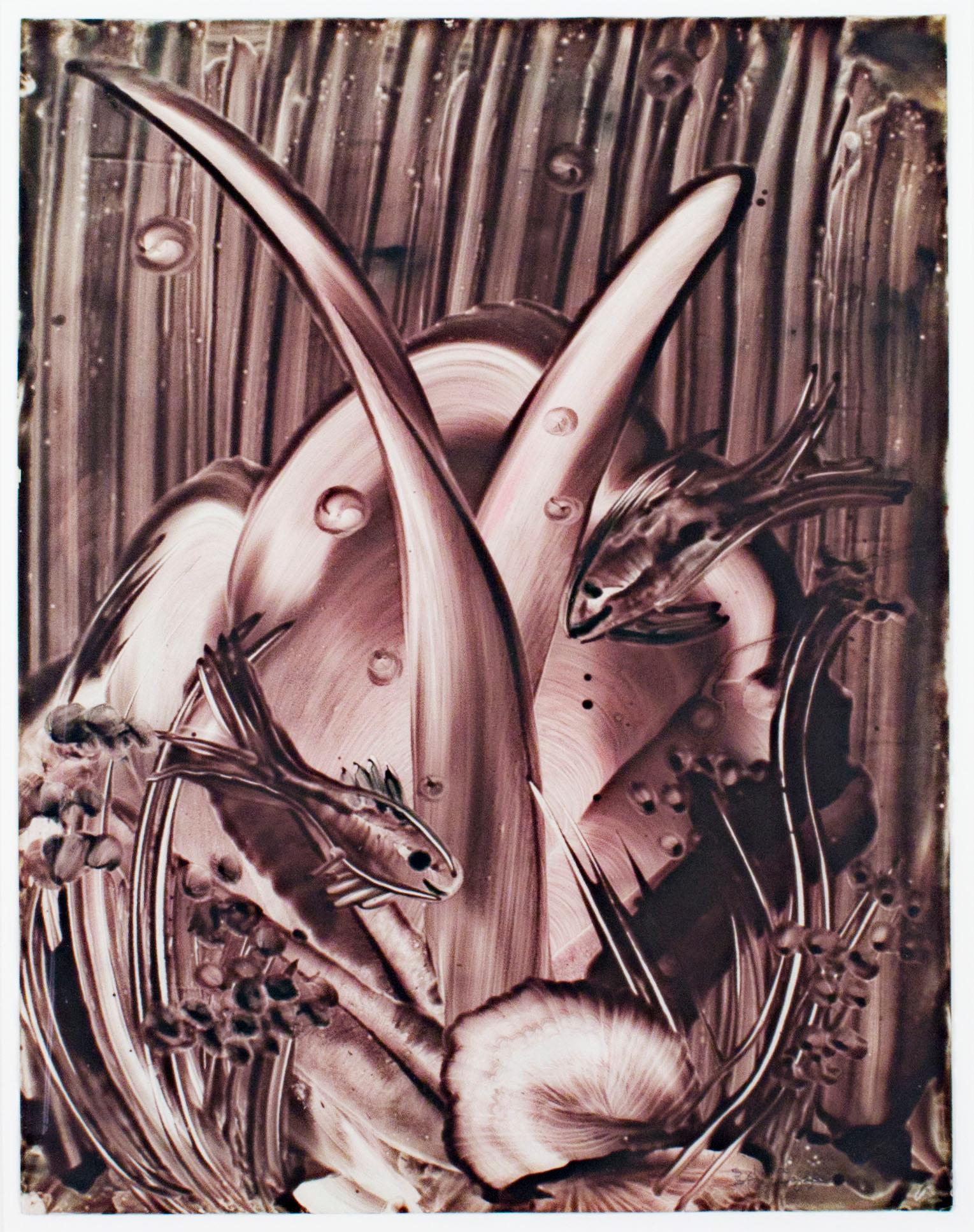 „Fish“ Original Fingergemälde, signiert von Sylvia Spicuzza