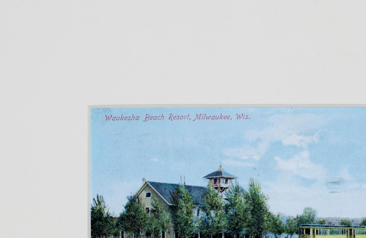 Original-Farbplakat „Waukesha Beach Resort, Milwaukee, Wis.“ von Jno T. Faber im Angebot 1