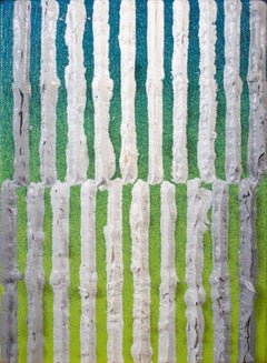 'Grey on Green', peinture à l'huile originale signée par Daniel Klewer