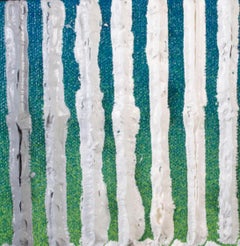 contemporary abstract colorful acrylic painting impasto textured stripes signed