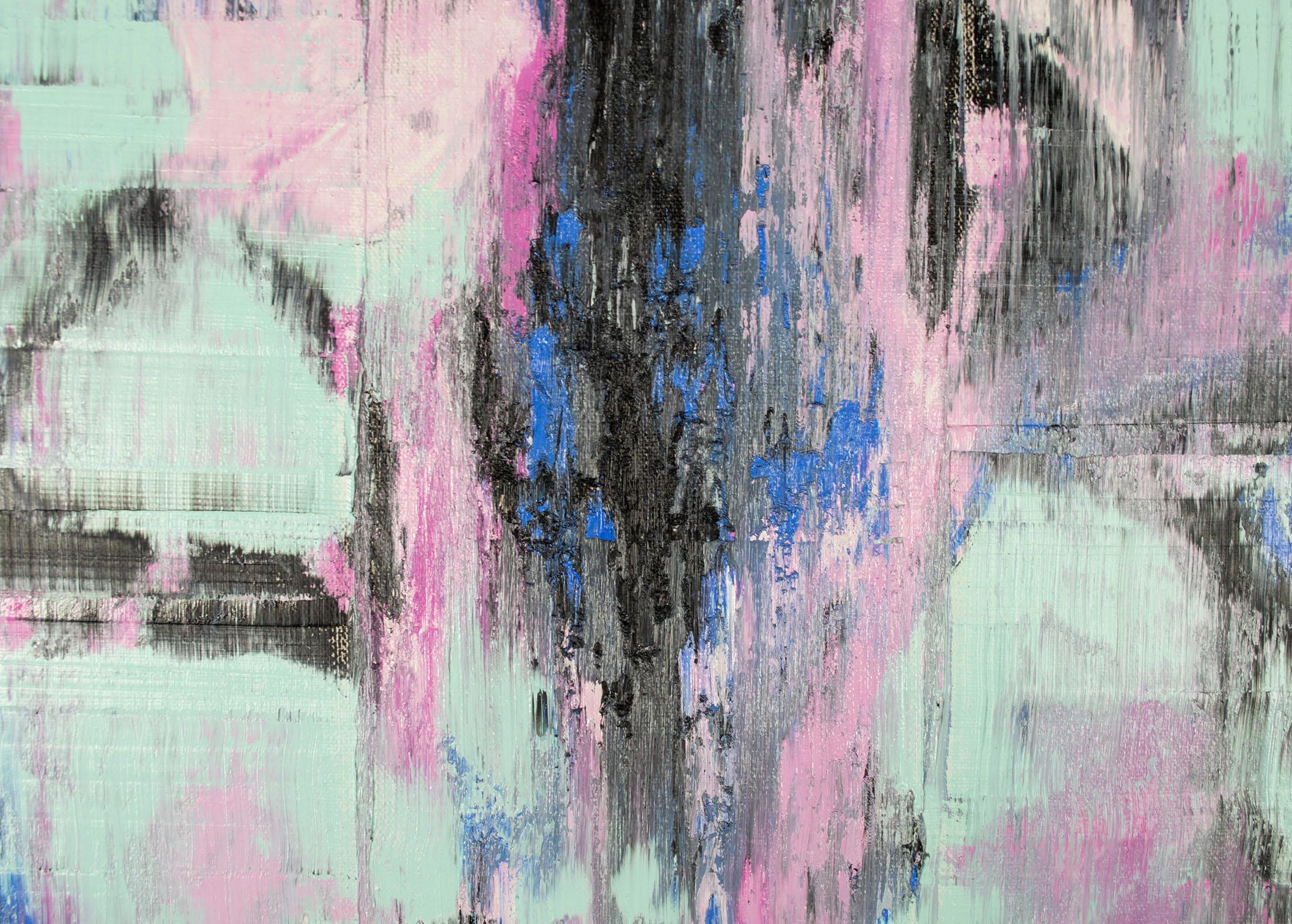 This painting is an excellent example of the work of Daniel Klewer, coming from his series 'Botanical Abstractions.' His works in this series follow strict, self-imposed rules: Klewer paints the composition, then removes the paint surface, literally