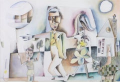 'Family Outing' original watercolor signed by Joseph Rozman