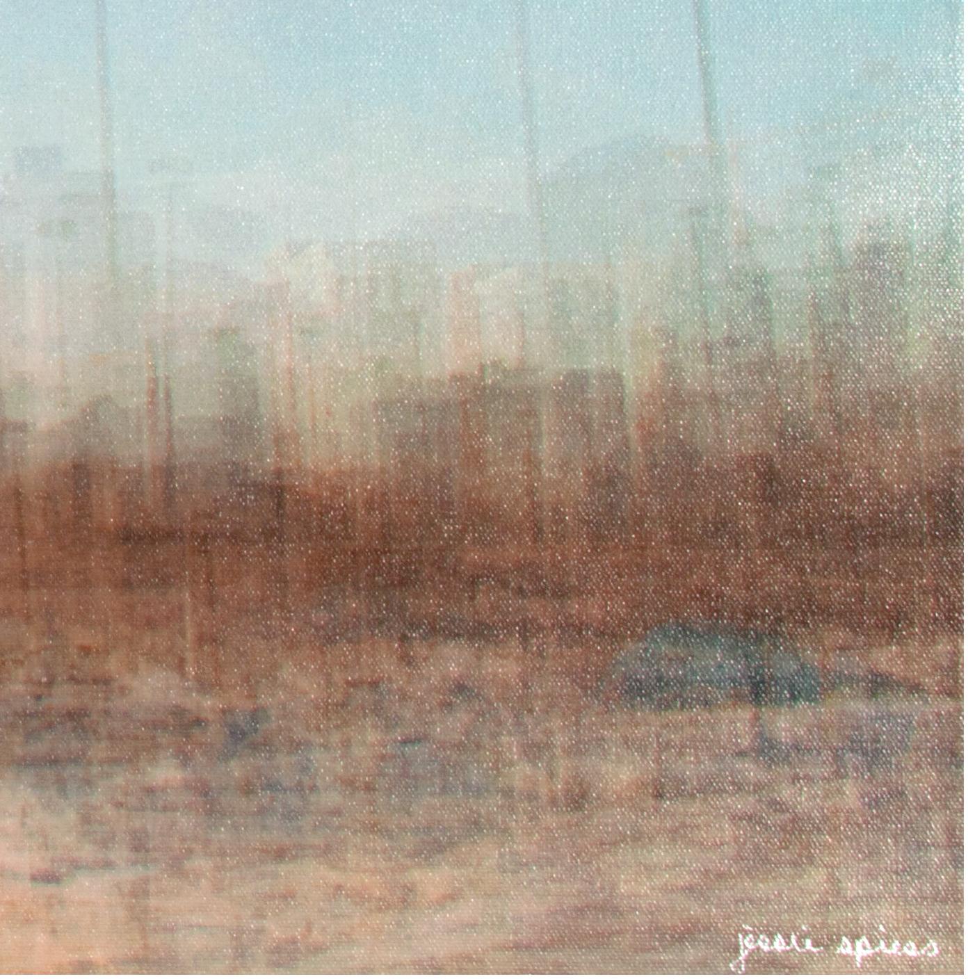 In this image, Jessie Spiess applies her signature multiple-exposure technique to the City of Milwaukee as seen from the Yacht Club on Lake Michigan. She often turns her camera to views of such iconic buildings and vistas, her technique emphasizing