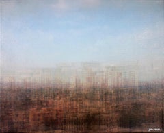 Photographie abstraite contemporaine de paysage urbain bâtiments ciel signée
