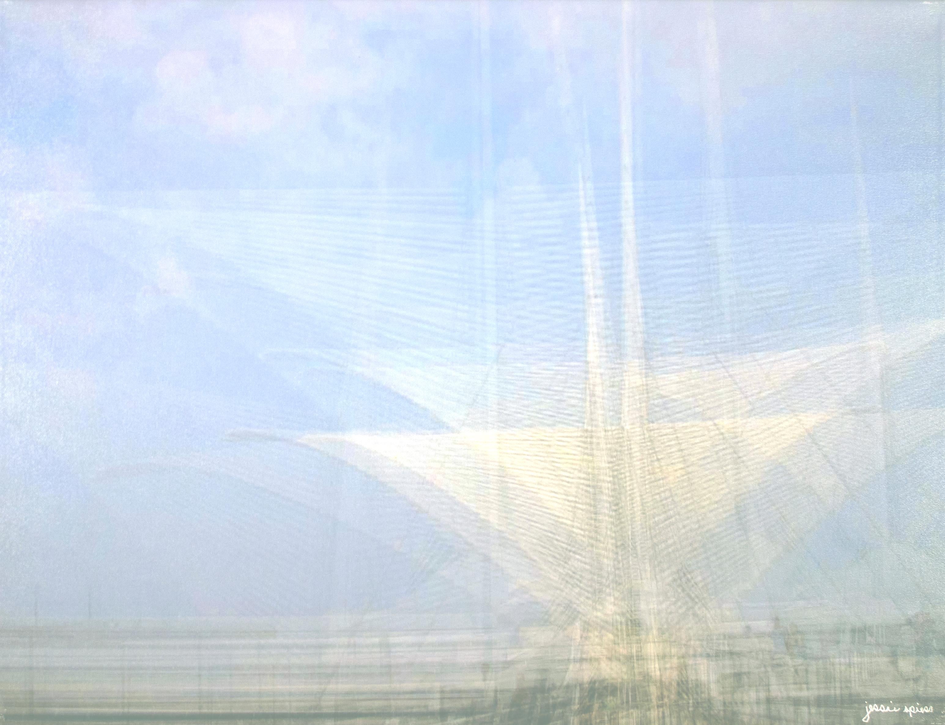 In diesem Bild wendet Jessie Spiess ihre charakteristische Mehrfachbelichtungstechnik auf den berühmten Quadracci-Pavillon des Milwaukee Art Museum an, der vom Architekten Santiago Calatrava entworfen wurde. Sie wendet ihre Kamera oft auf Ansichten