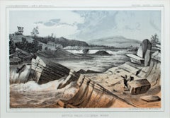 'Cataratas Kettle, río Columbia' litografía en color original de John Mix Stanley