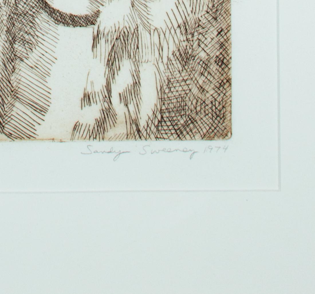 „Self Portrait 1974“, Original-Radierung, signiert von Sandra Sweeney im Angebot 3