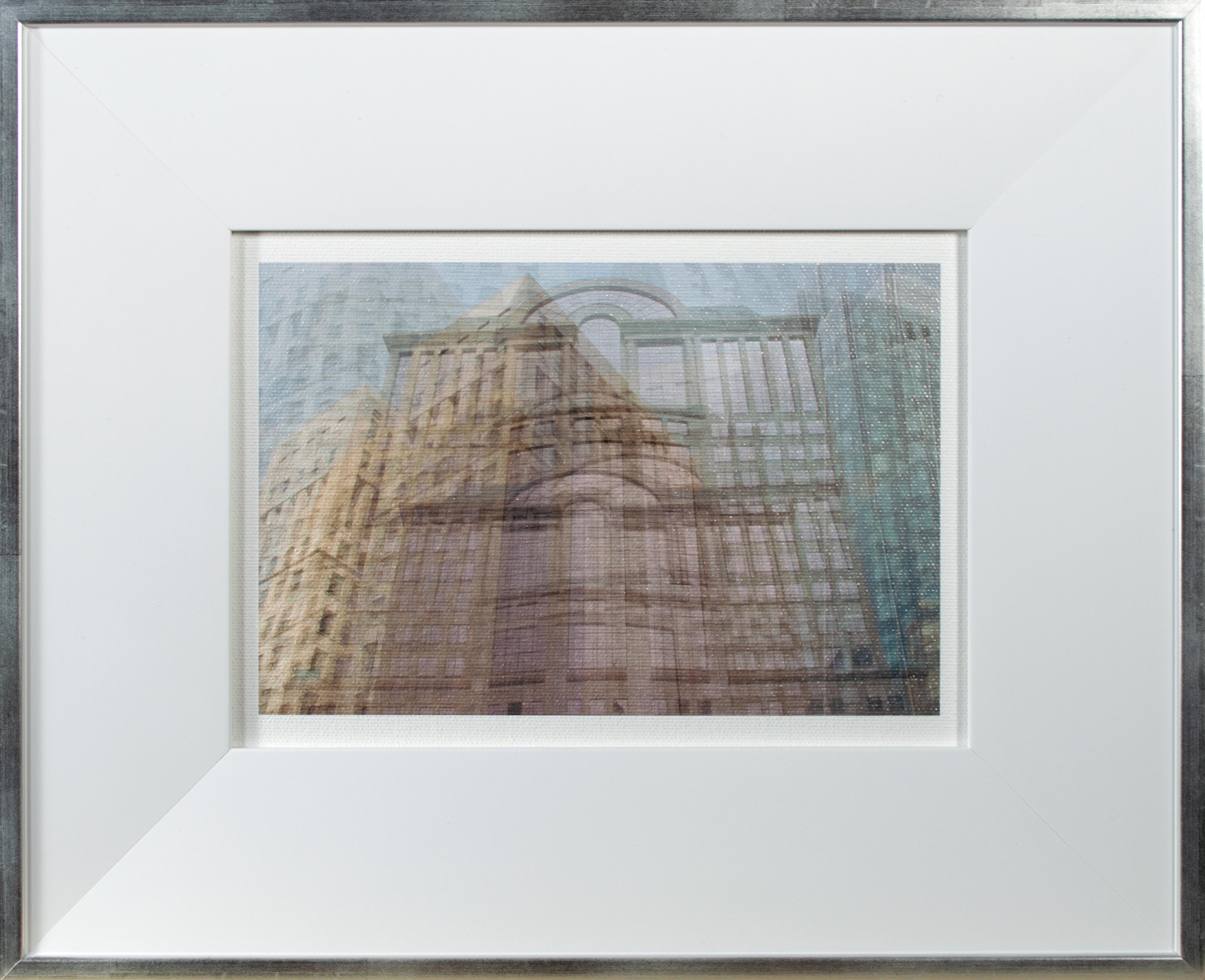 Photographie abstraite contemporaine de paysage bâtiments architecturaux ciel signée