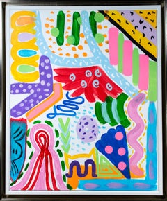 'Pizza Party at the Beach' original signed acrylic painting