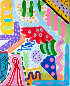 'Pizza Party at the Beach' original signed acrylic painting