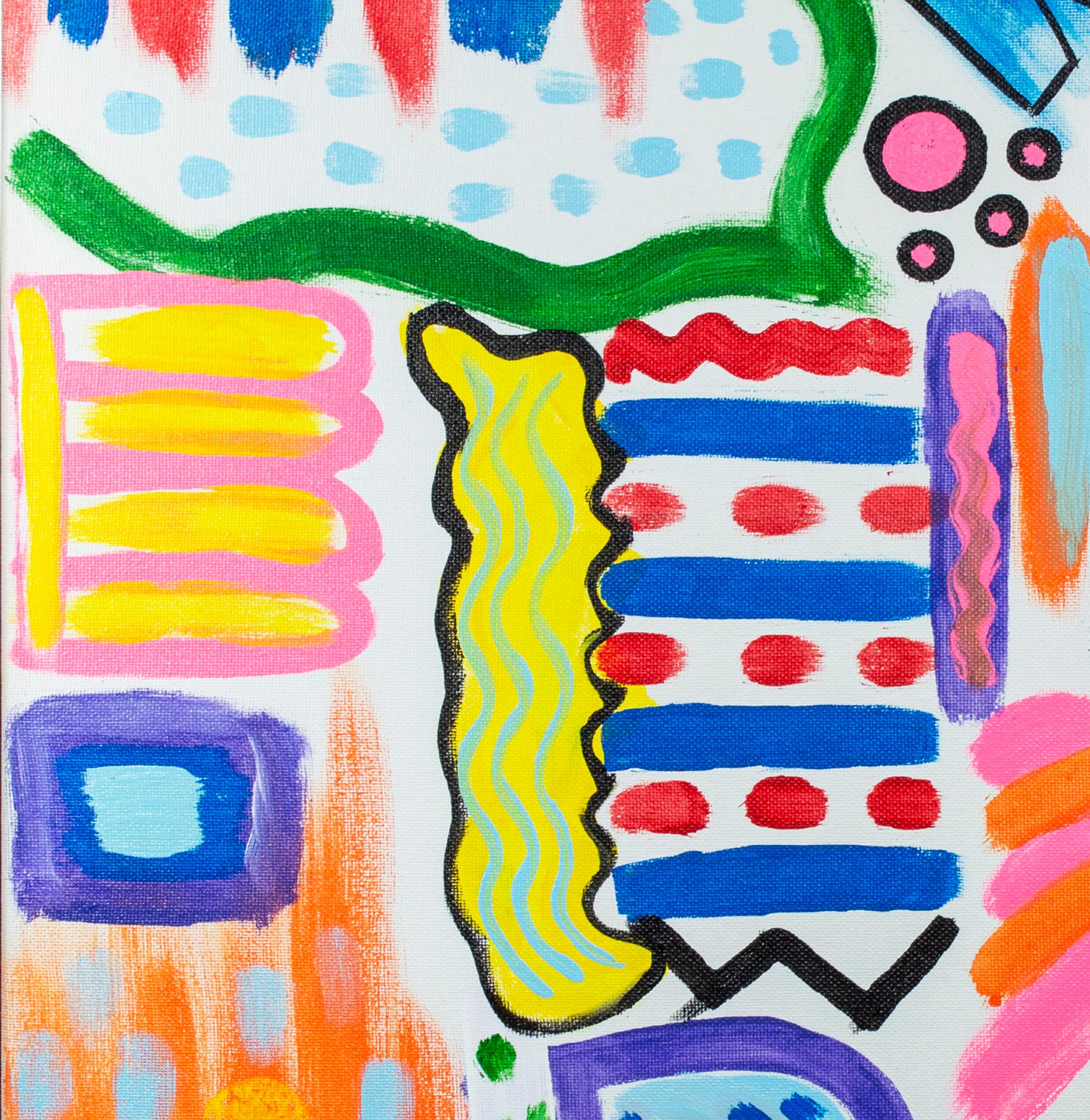 'Organic Banana Smoothie' original signed acrylic painting  - Abstract Painting by Ariel McClearin