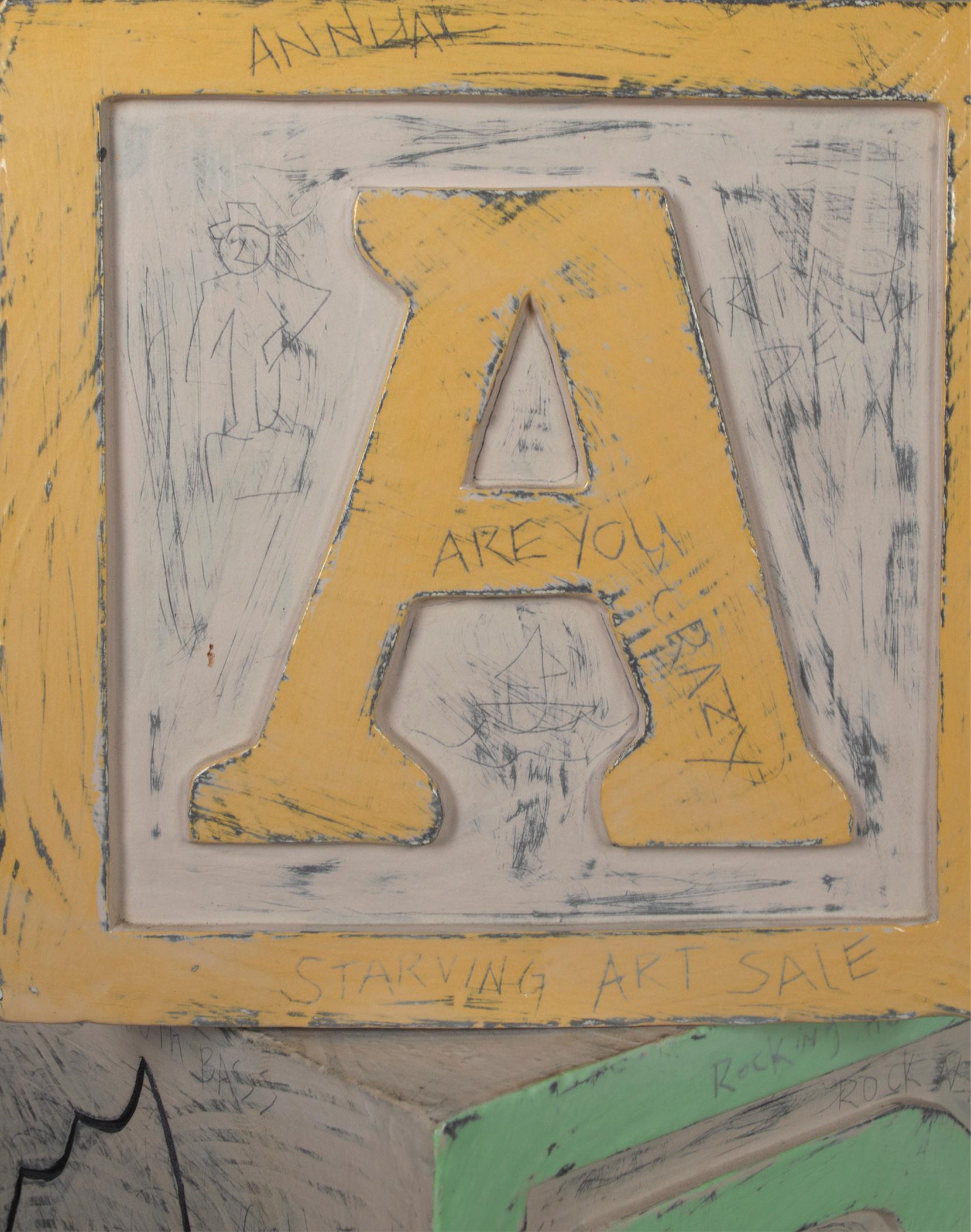 'Columna de Arte (ART DBG)' escultura original de cerámica firmada bloques de juguete arte pop en venta 8