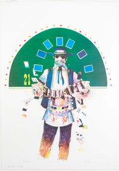 'The Dealer' original signed color lithograph from the Gambler Series