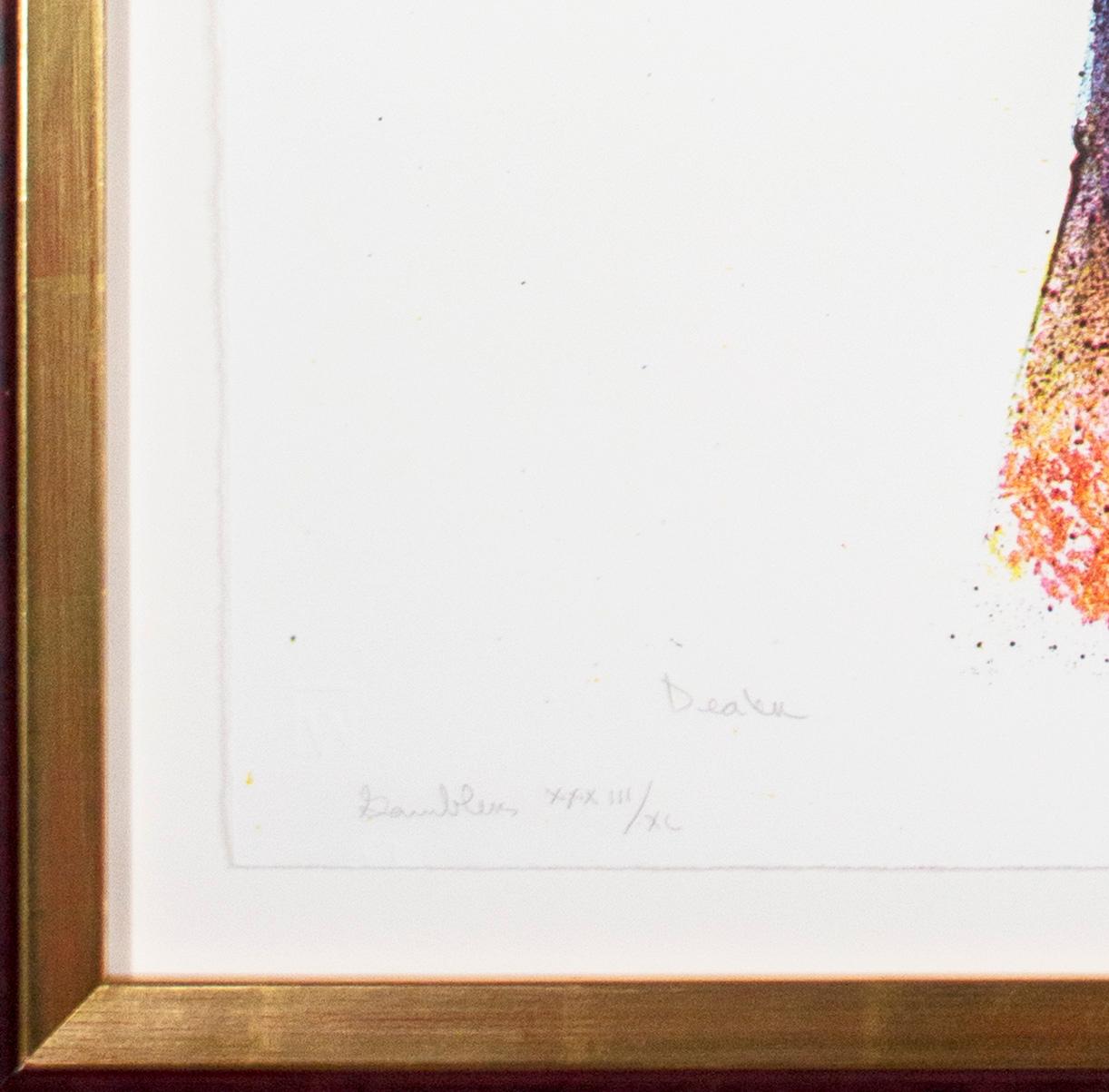 'The Dealer' litografia originale a colori firmata della serie Gambler - Figurative Print Beige di John Lawrence Doyle