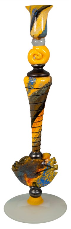 „Mystic Kerzenständer“ aus mundgeblasenem Originalglas:: signiert von Ioan Nemtoi