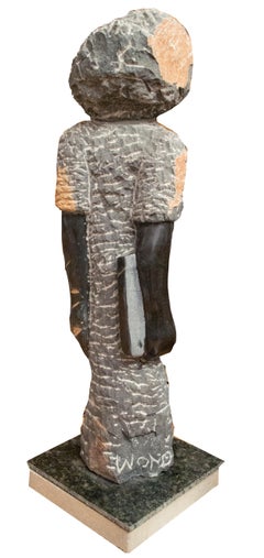'Good Student' original signed Shona stone sculpture by Wonder Mazhindu Bumhira