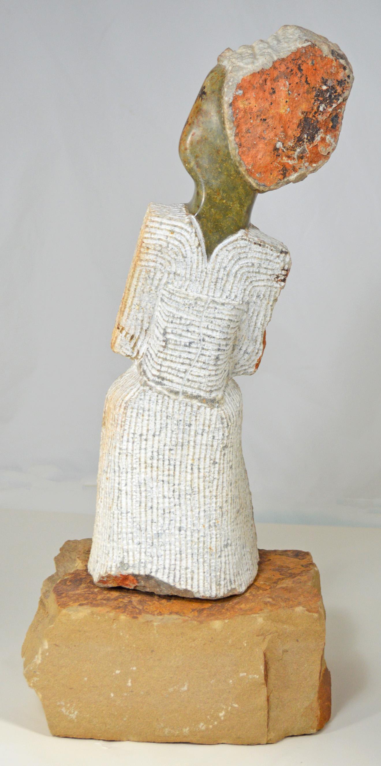 « Mère et enfant », sculpture originale en pierre de Shona signée par Samuel Likongwe en vente 2