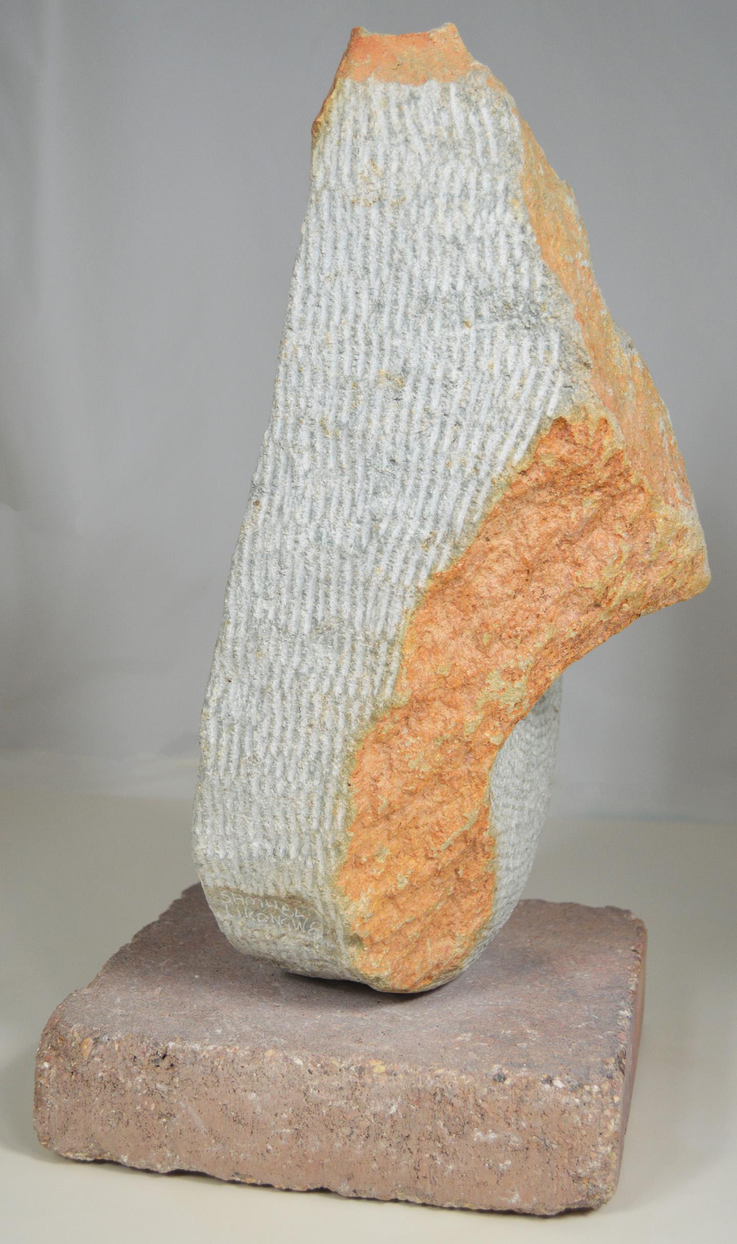 'Chicken' is an original opal serpentine sculpture signed by the Zimbbwean artist Samuel Likongwe. Based in Harare, Likongwe was trained in the Shona stone sculpting tradition and his style consistently shows a careful ordering of the nonuniformity