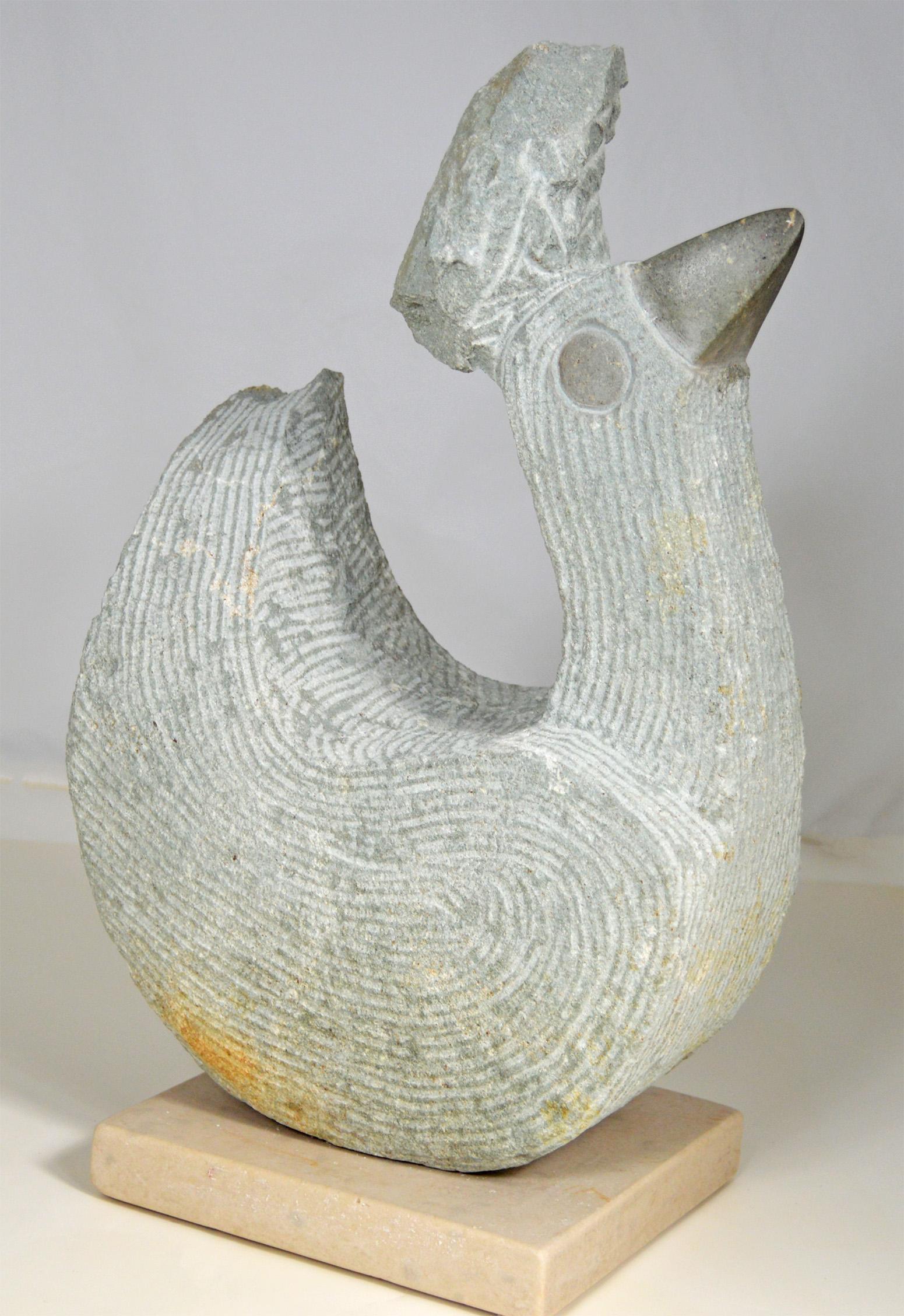 Sculpture originale en pierre Shona « Poulet d'oiseau » signée par Samuel Likongwe en vente 2
