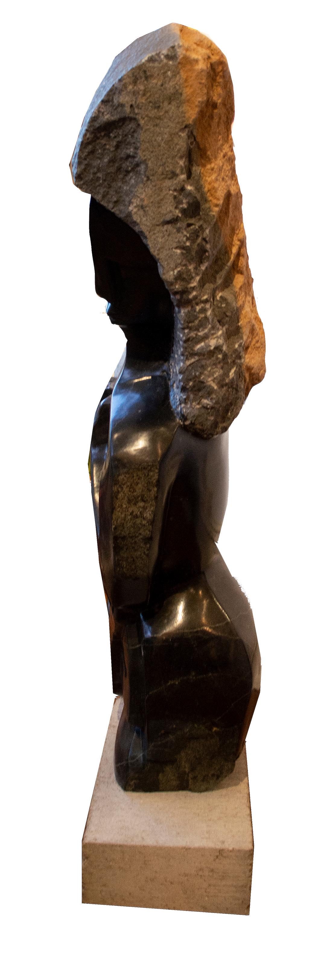 'Nursing a Firstborn' Shona stone sculpture signed by Munyaradzi Mukungurutse 3