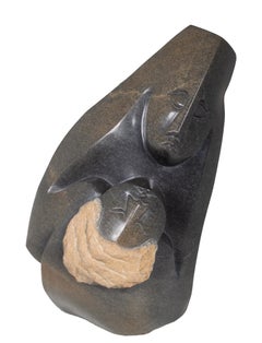 'Lovers' original stone Shona sculpture of man and woman by Benjamin Mundara