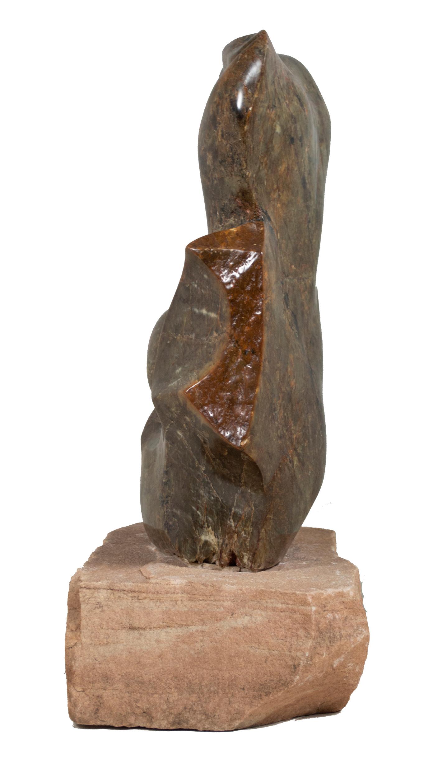 'Flower' original stone Shona sculpture signed by Benjamin Mundara For Sale 1