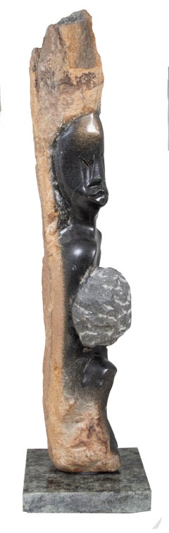 'Caring Mother' original springstone Shona sculpture by Brighton Mutongwizo