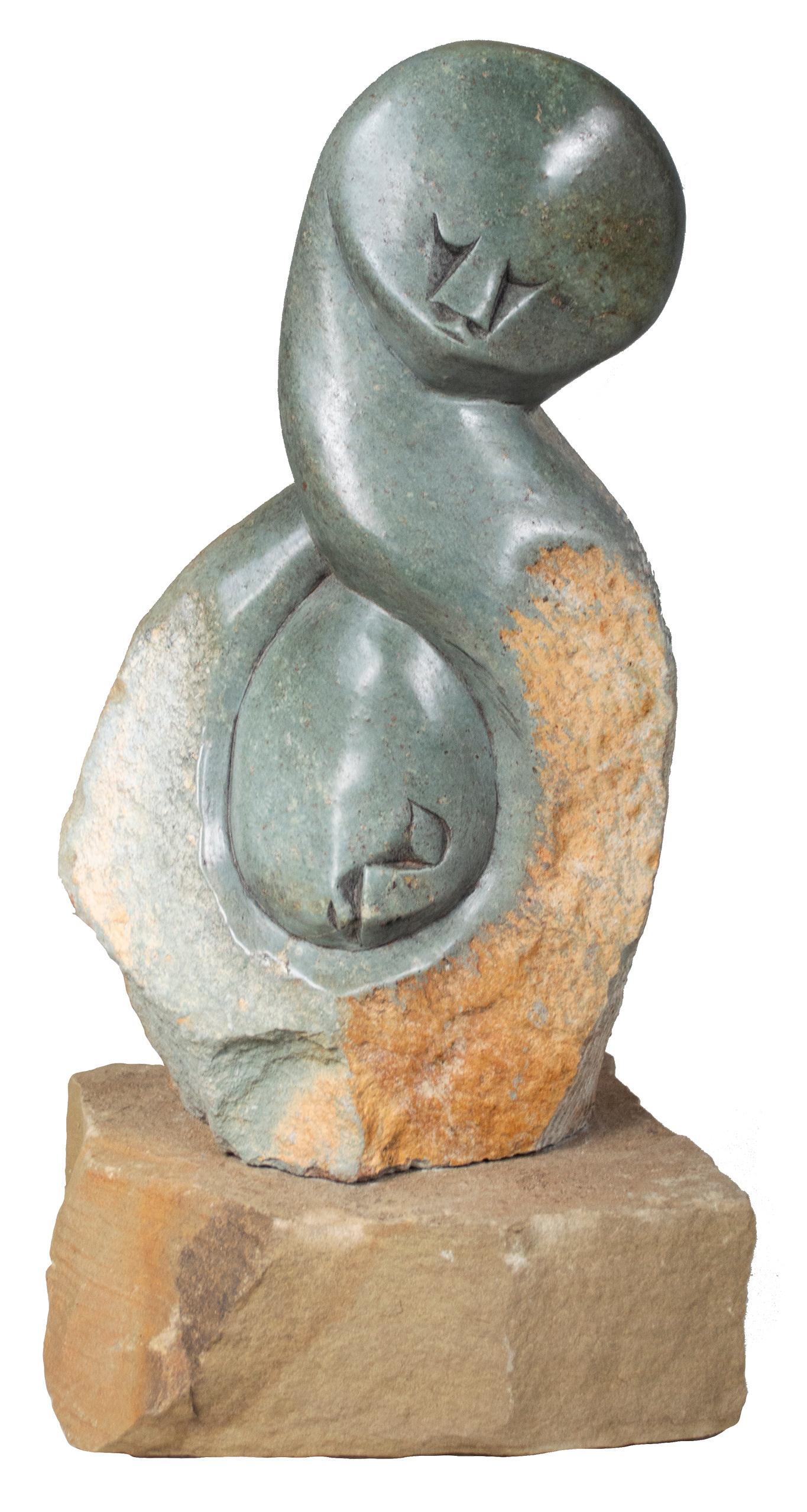 Noel Mwanza Together Original Opal Serpentine Sculpture Mother And Noel Mwanza Together Original Opal Serpentine Sculpture Mother And