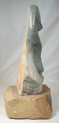 'Together' original opal serpentine sculpture mother and child by Noel Mwanza