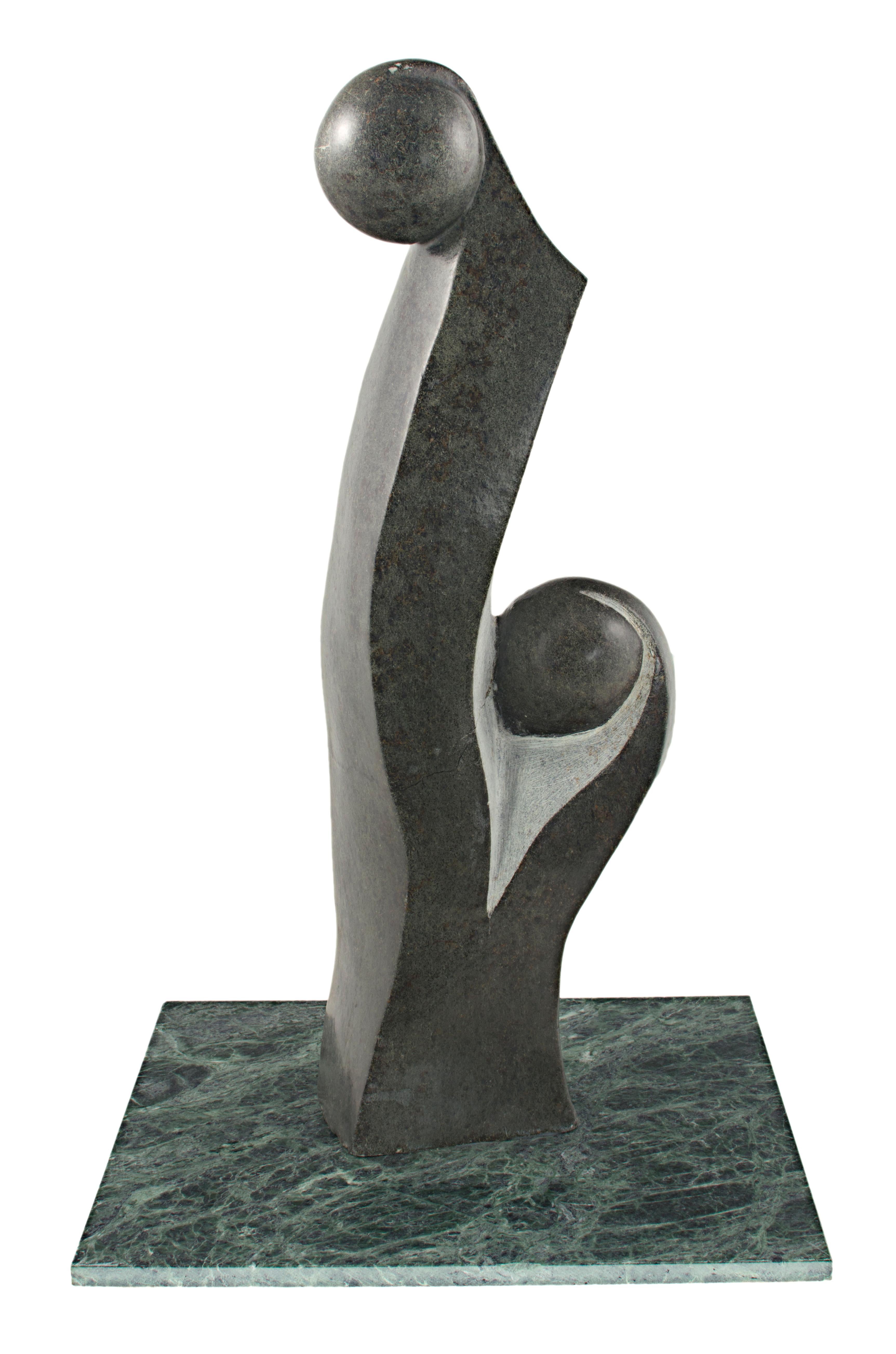 'Mother and Child' original springstone sculpture signed by Nelson Mutumbuki