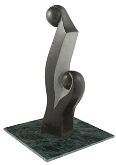 'Mother and Child' original springstone sculpture signed by Nelson Mutumbuki